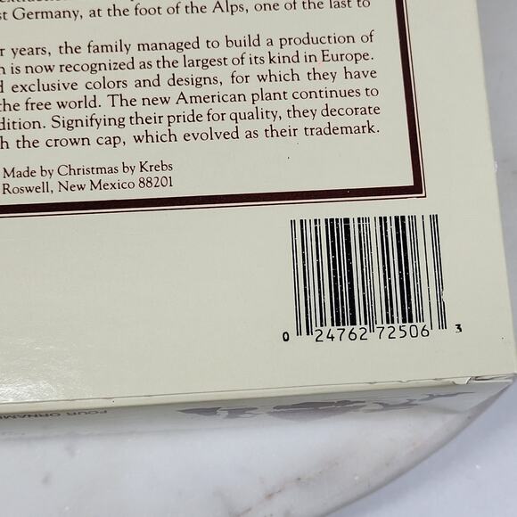 Vtg Christmas by Krebs Rose Ornaments Hand Decorated Glass Ball Crowned Set of 3 - Picture 16 of 16